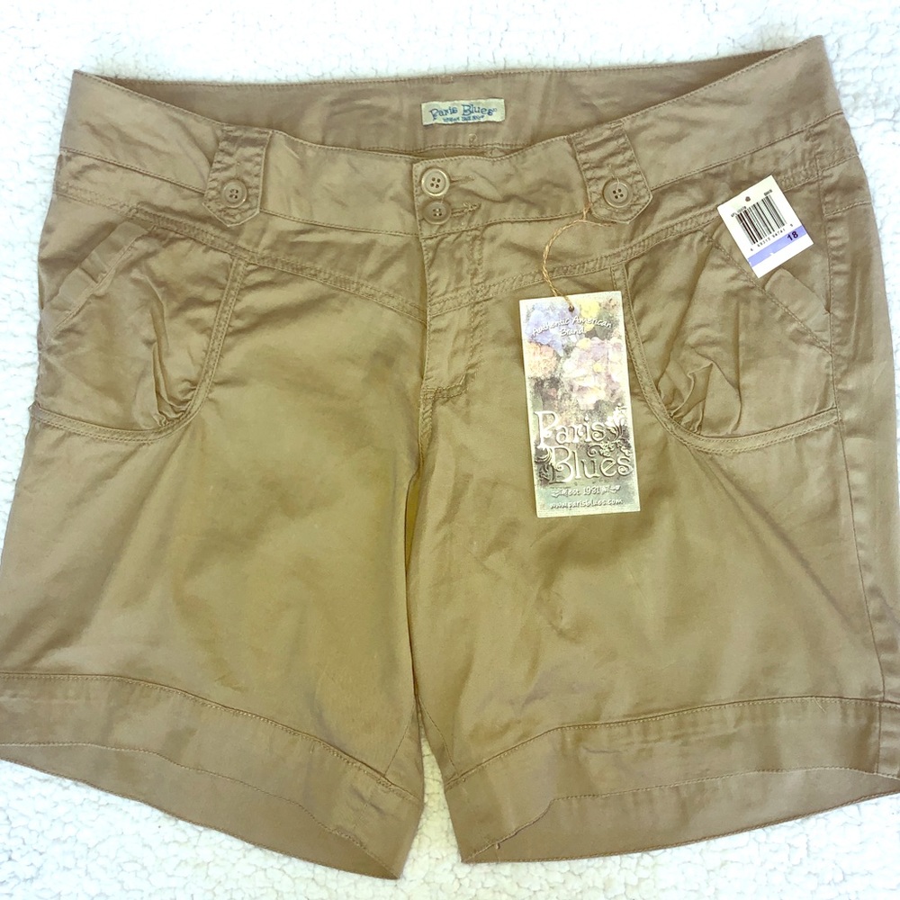 Paris Blues khaki shorts cotton NWT size 18